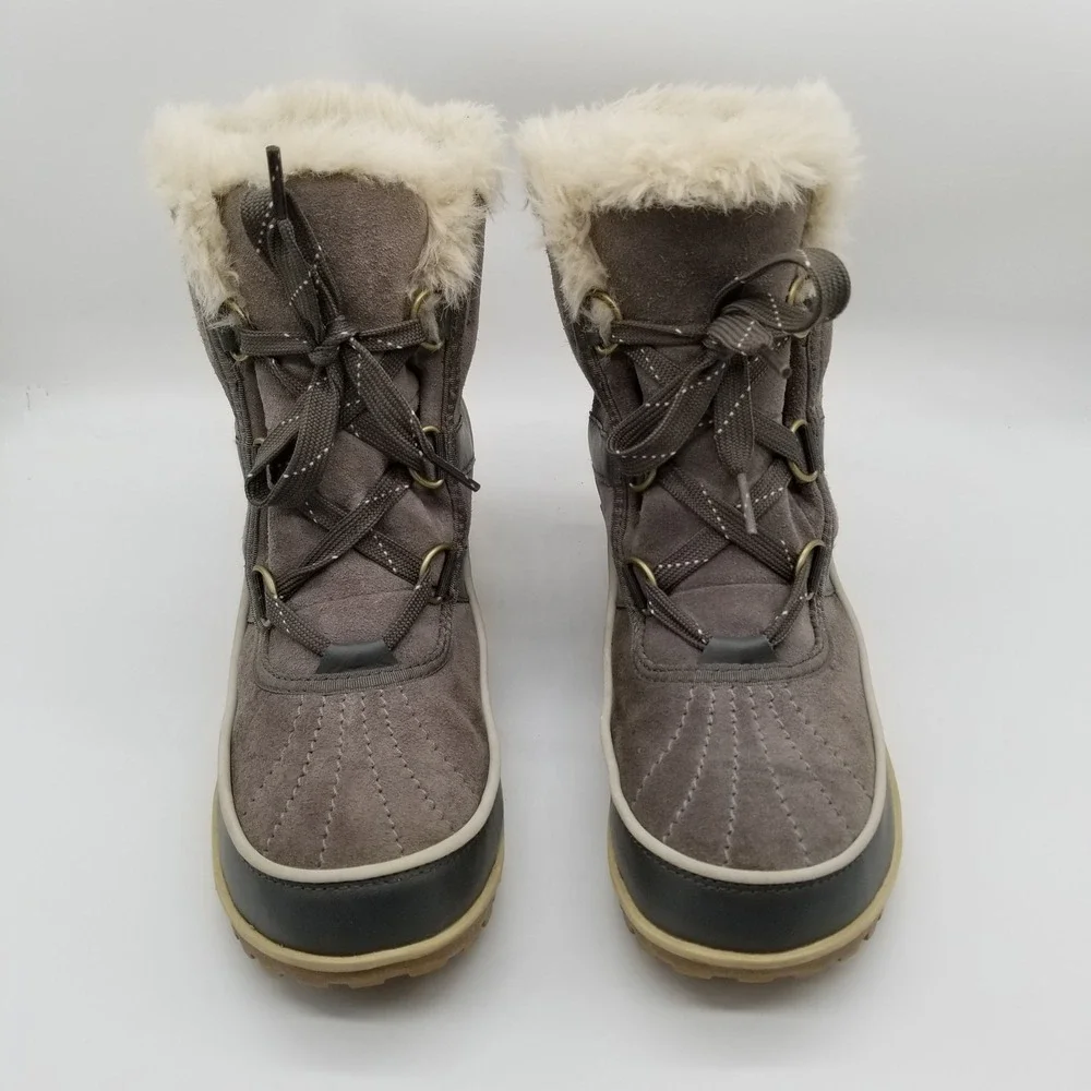 Sorel Tofino II Snow Boots Womens 7.5 Quarry Grey Waterproof Faux Fur NL2089-052
